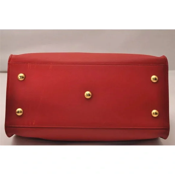 YVES SAINT LAURENT Cabas 2Way Shoulder Tote Bag Leather Red - Picture 7 of 11